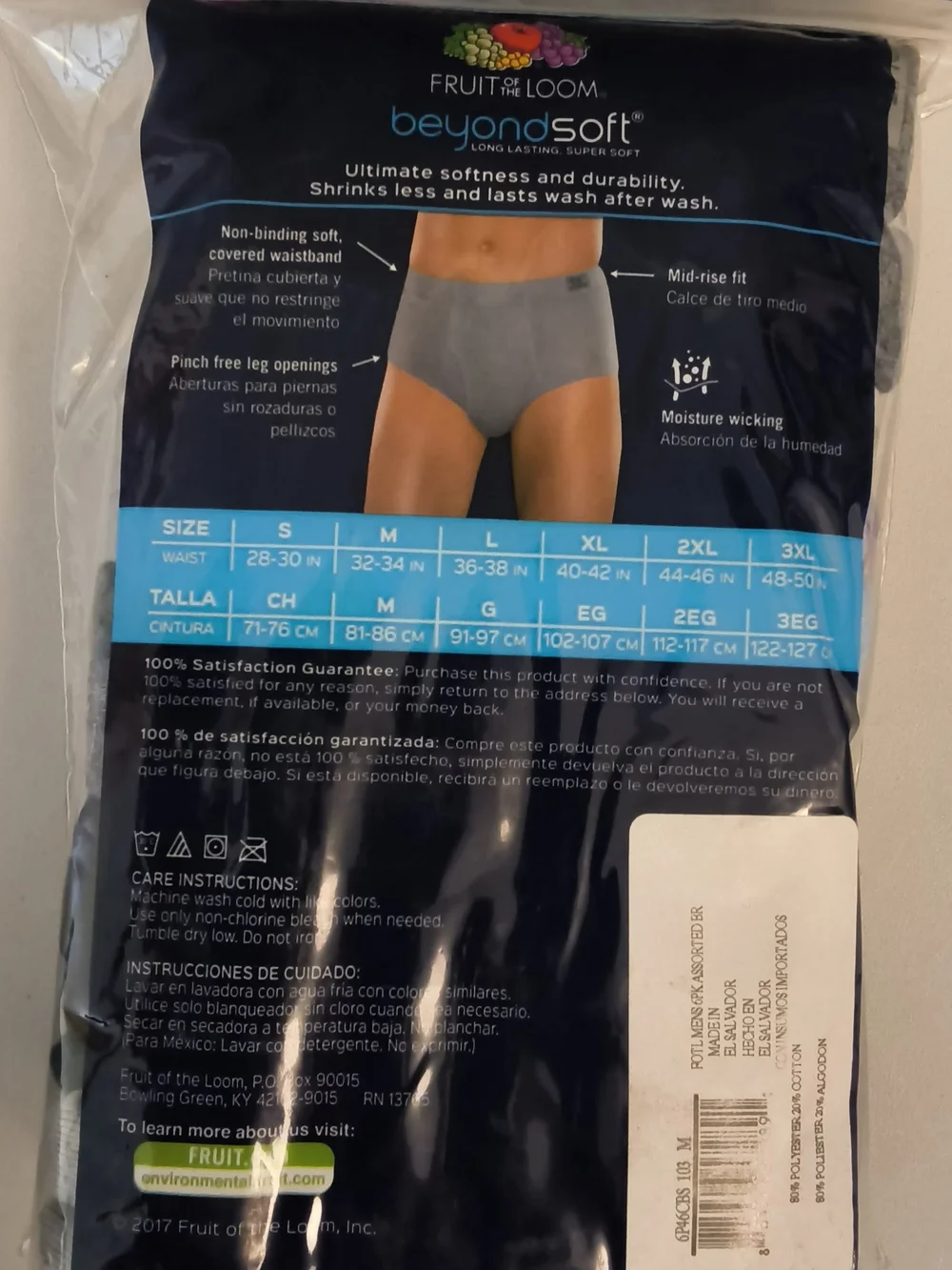 Fruit of the Loom Men’s Gray & Black Briefs - 6 Pack